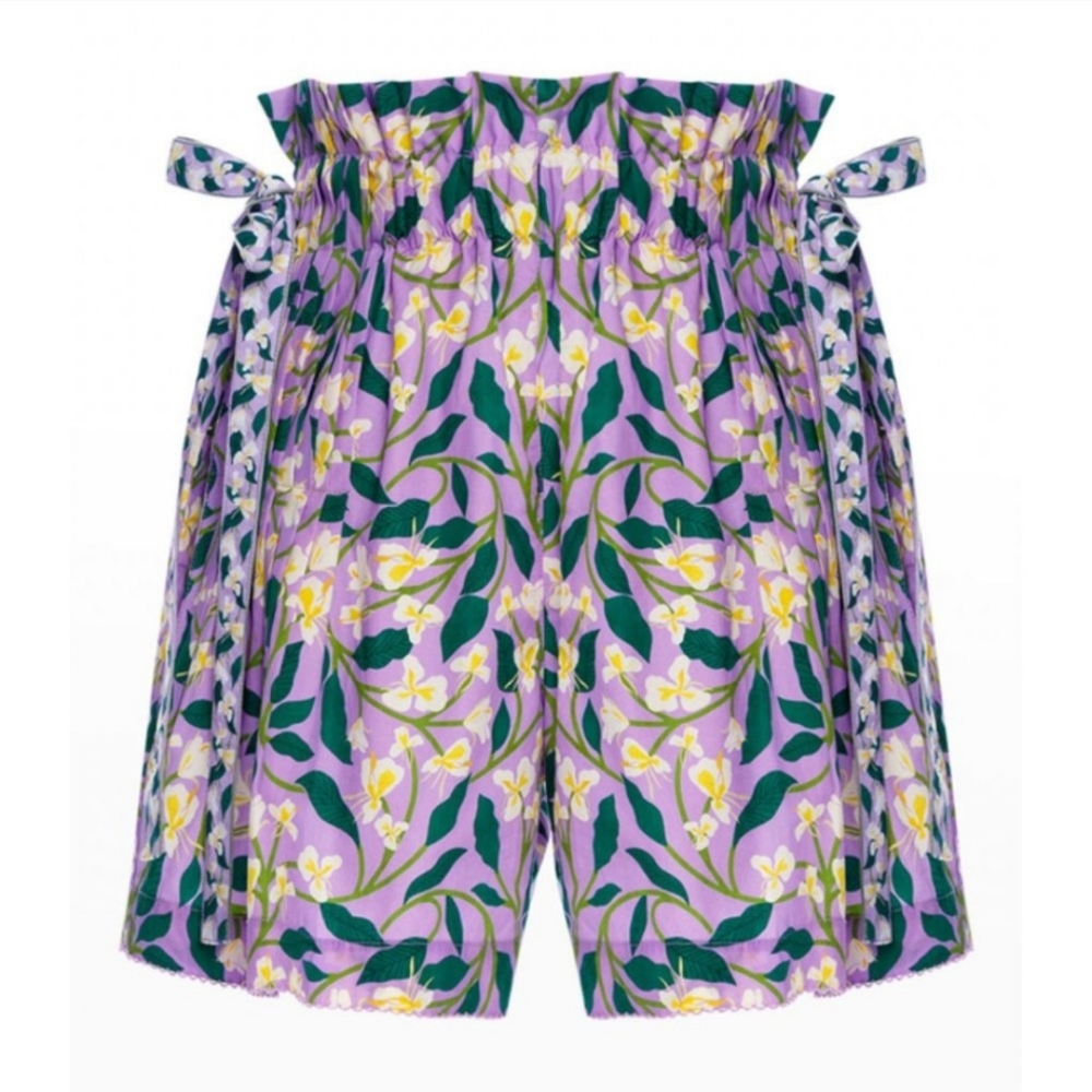 Agua by Agua Bendita | Janeiro Dos Gardenias Lila Cotton Shorts NEW Size XL